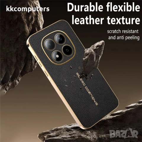 Калъф за Xiaomi Redmi Note 15 Pro 5G (Global) с Litchi Texture TPU и PU Покритие – Черен, Червен, снимка 4 - Калъфи, кейсове - 54055610