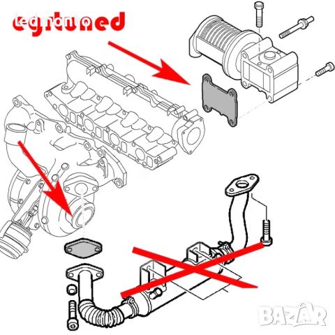 EGR заместител (рейспайп) за Fiat, Alfa Romeo и Lancia 1.9 JTD СААБ, снимка 3 - Части - 46161728