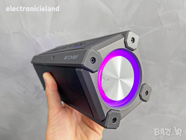 Мощна Безжична колона Blitzwolf BW-WA3, 100W, 5000mAh, RGB, LED, Bluetooth 5.0, снимка 4 - Bluetooth тонколони - 45514279