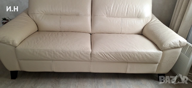 Заглавие: Луксозен италиански диван NATUZZI – Естествена дебела кожа (Като нов), снимка 4 - Дивани и мека мебел - 53898669