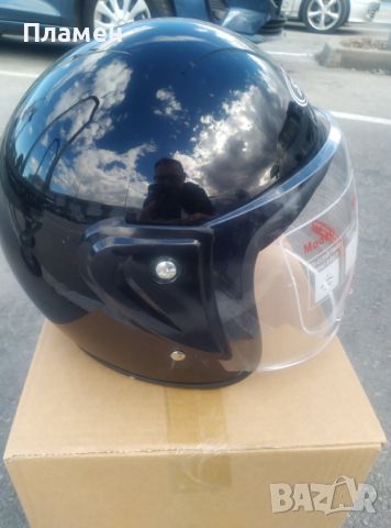 Шлем, каска за мотор скутер мотопед с визьор SAFE сива, черна,, снимка 6 - Аксесоари и консумативи - 36676838