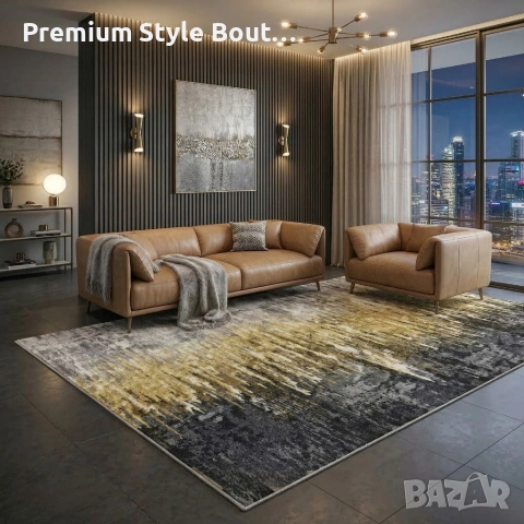 Модерен килим за хол 120х160см - Абстрактни дизайни и 3D ефект, Противоплъзгащ, снимка 8 - Килими - 53882158