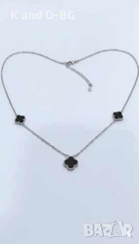 Дамско сребърно колие стил "Ван Клифт" , снимка 6 - Колиета, медальони, синджири - 53522836