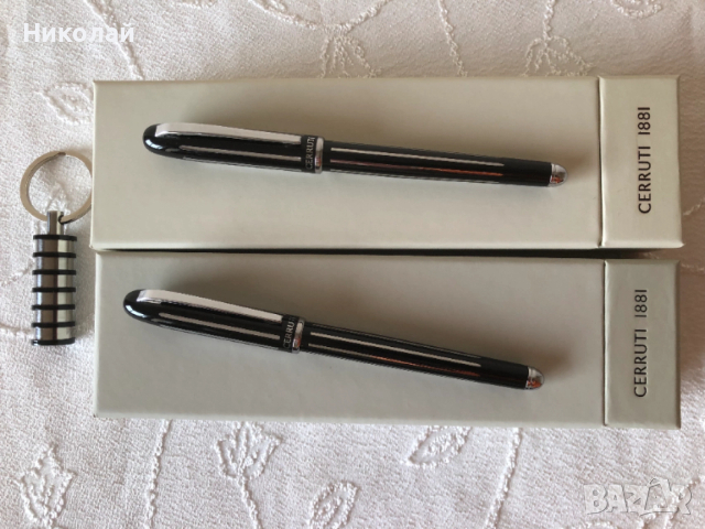 Метален ролер Cherruti 1881 модел Lines, в подаръчна кутия със сертификат, 2 бр, нови, топ качество 