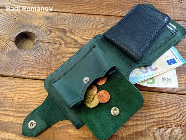 Ръчно изработен мъжки кожен портфейл , снимка 6 - Портфейли, портмонета - 54202572