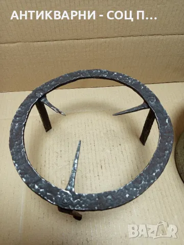 Комплект Соц Стари Ръчно Ковани Медна Тенджера С Саджек Пиростия За Огнище Номер 9., снимка 6 - Антикварни и старинни предмети - 49924280