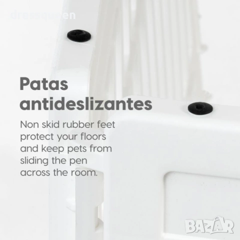 4486 Пластмасова кошара за кучета с 4 панела – Бяла, 91x91x60 см, снимка 6 - За кучета - 53877153