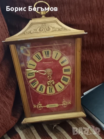 Янтар ретро настолен каминен часовник, снимка 2 - Антикварни и старинни предмети - 50739542