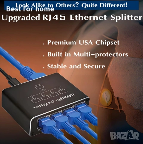 Гигабитов Ethernet сплитер 1 към 4, снимка 2 - Друга електроника - 53435429