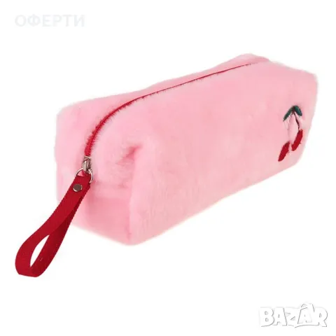 Несесер Pink Cherry Fur Barrel 19x8x8cm арт No227047, снимка 2 - Раници - 46932898