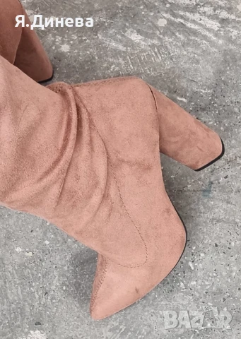 Дамски велурени ботуши, снимка 2 - Дамски ботуши - 50794727