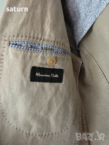 мъжко сако блейзър Massimo Dutti лен номер EU 48/ M, снимка 4 - Сака - 51820196