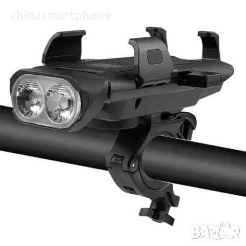 Фар за велосипед 4 в 1 – 6000Lm LED, Стойка за телефон