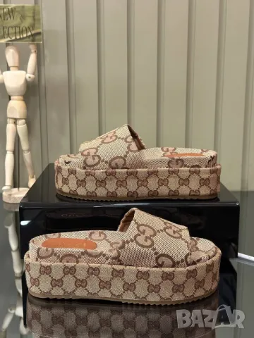 дамски чехли на платформа gucci , снимка 5 - Чехли - 46900373