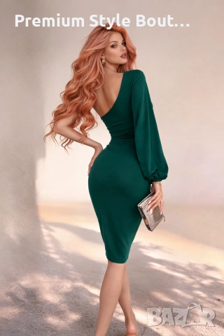 рокля с един ръкав , снимка 2 - Рокли - 53627216