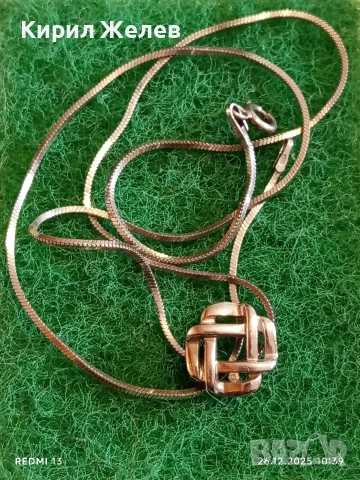 Елегантно сребърно колие с висулка тип келтски възел финно нежно 50992, снимка 8 - Колиета, медальони, синджири - 52902364