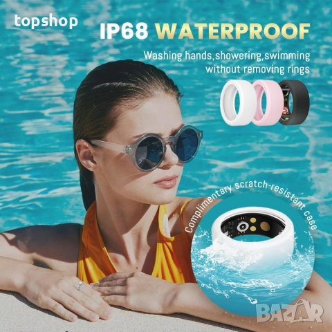 Нов проверен уъмен пръстен за жени и мъже, проследяващ здравето с пулс/кръвен кислород/кръвно ..., снимка 4 - Пръстени - 52359817