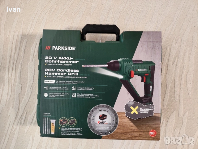 Акумулаторен Перфоратор Parkside 20V PABH 20-Li D4