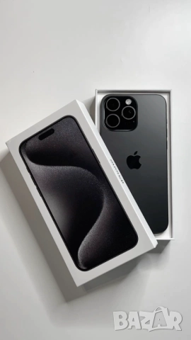 iPhone 15 Pro Black Titanium, 256GB, Неразличим от нов, снимка 1