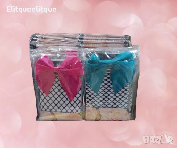 Къси чорапи от черна мрежа, с панделка, снимка 7 - Дамски чорапи - 52346577