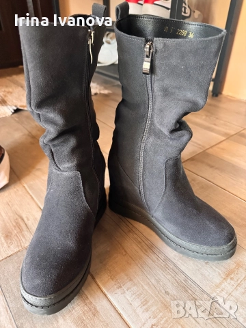 Зимни ботуши естествен велур, снимка 3 - Дамски ботуши - 52282956