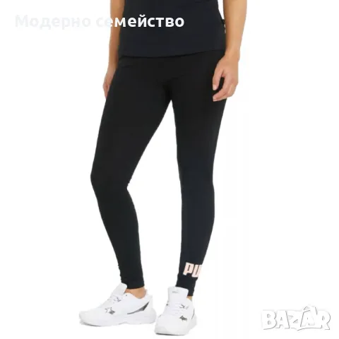 Дамски спортен клин PUMA Essentials+ Metallic Logo Leggings Black W, снимка 1 - Клинове - 46865589