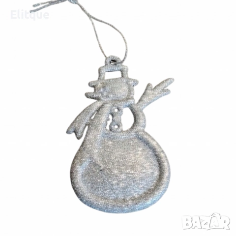 Коледна украса за елха - Блестящ орнамент във формата на снежен човек, снимка 3 - Други стоки за дома - 52805397