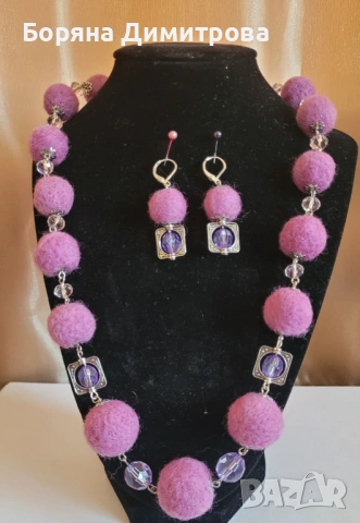 КОЛИЕТА ОТ ВЪЛНА И МАНИСТА -КРАСИВ И УНИКАЛЕН ЕКО ПРОДУКТ!, снимка 2 - Колиета, медальони, синджири - 53657419