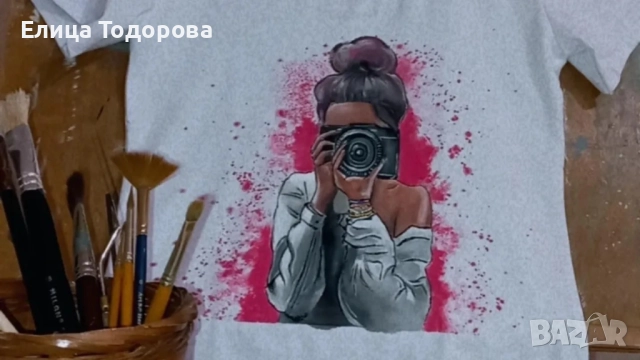 Ръчно рисувани дрехи , обувки и торби – персонализиран дизайн по поръчка, снимка 5 - Картини - 51512526