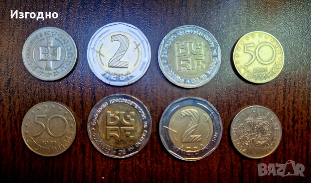 Лот монети 50ст. България в ЕС 2007г. и НАТО 2004г. И 2лв eu2018bg