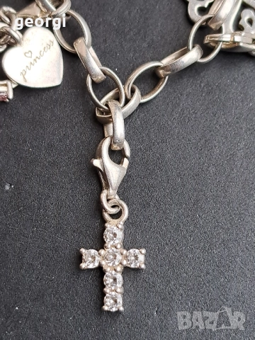 сребърна гривна Thomas sabo Charm club със 7 талисманчета , снимка 14 - Гривни - 52591364