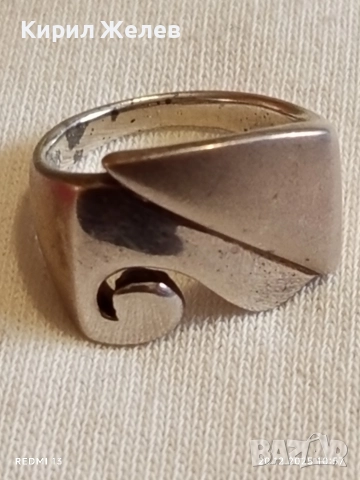 СРЕБЪРЕН ПРЪСТЕН с АБСТРАКТЕН ДИЗАЙН АРТ ДИЗАЙНЕРСКО БИЖУ МАЙСТОРСКА ИЗРАБОТКА 26560, снимка 5 - Пръстени - 52855519