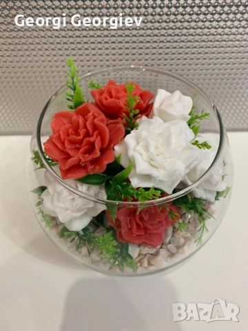 цветя изработени с глицеринов ароматен сапун и Българска роза 🌹 Стара Загора Център., снимка 16 - Изкуствени цветя - 52838912