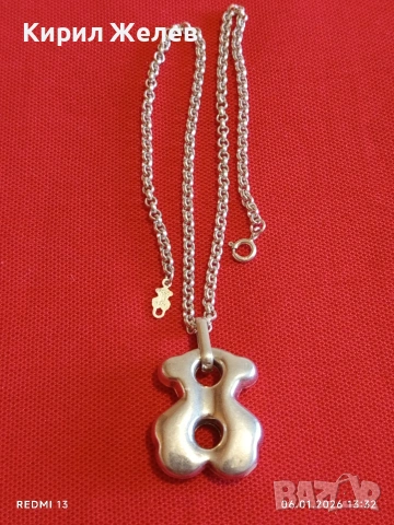 Дизайнерско сребърно колие с висулка Tous Cruise Bear великолепно стилно бижу 52816, снимка 6 - Колиета, медальони, синджири - 53005697