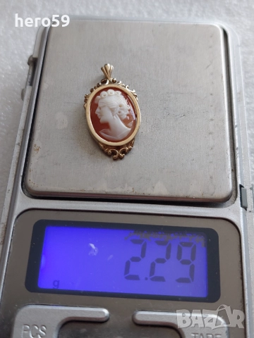 Златен авторски медальон камея,злато 375, снимка 6 - Колиета, медальони, синджири - 51787128