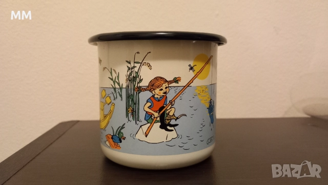 Детско емайлирано канче Пипи Дългото чорапче, снимка 2 - Чаши - 52924669