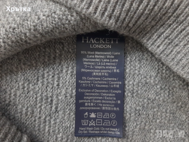 Hackett London - Oригинален мъжки поло пуловер размер L, снимка 7 - Пуловери - 53638576