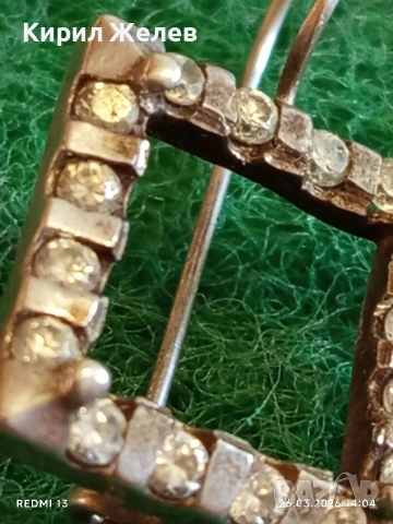 Винтидж сребърна обеца с инкрустирани кристали стил и елегантност 29434, снимка 6 - Обеци - 53984300