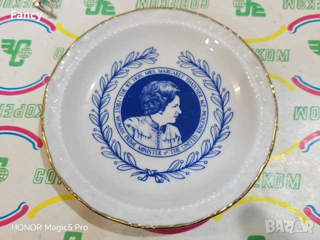 Малка чинийка Margaret Thatcher, снимка 2 - Антикварни и старинни предмети - 53469803