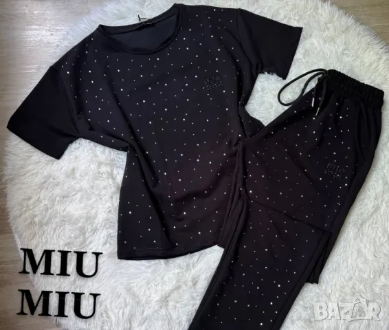 памучни дамски комплекти с камъни miu miu 
