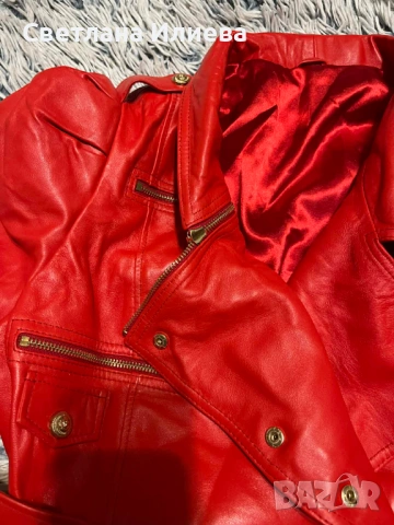 Дамско кожено яке с къс ръкав, снимка 2 - Якета - 53184301