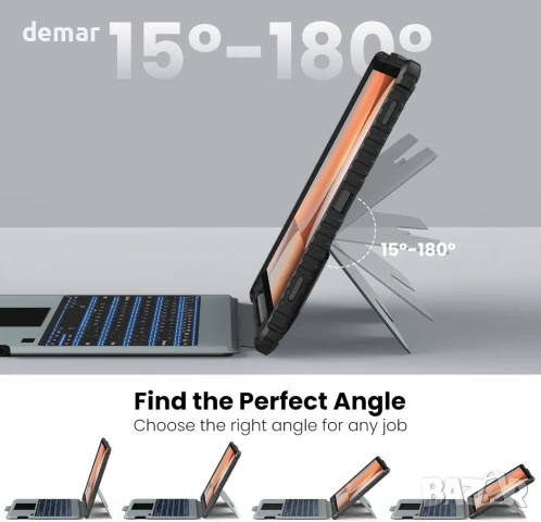 Калъф с клавиатура Nillkin за Samsung Galaxy Tab S9+, подсветка/тъчпад, снимка 6 - Калъфи, кейсове - 50913632