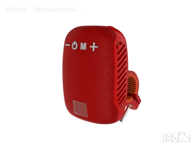 Bluetooth колонка за велосипед и тротинетка със стойка – Радио, USB, TF карта, AUX, червена