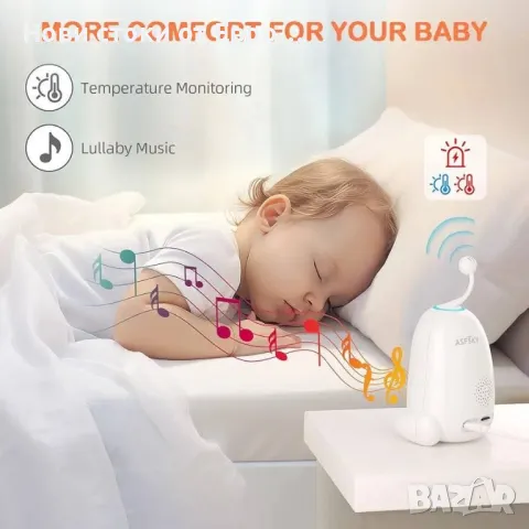 5-инчов WiFi бебефон HD видео с камера и аудио,сензор за стайна темпер,автоматично нощно виждане, снимка 4 - Бебефони - 49629982