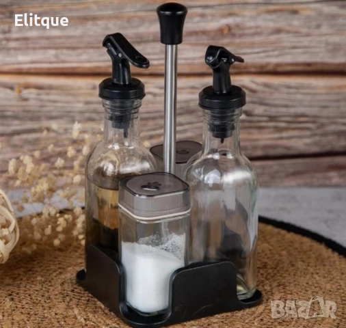 Комплект за подправки ЛУКС, оливерник 5 части!, снимка 2 - Други - 52903112