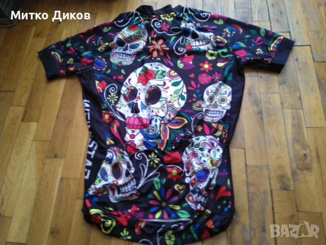 Weimostar колездачна тениска маркова размер Л черепи силикон грип цял цип св.отразител, снимка 7 - Велосипеди - 51061607