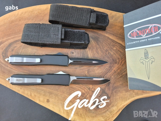 Автоматичен нож MICROTECH Ultratech,два модела,тъмно острие, снимка 3 - Ножове - 49241797