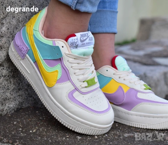Дамски кецове Nike Air Force цветни, снимка 3 - Маратонки - 51353928