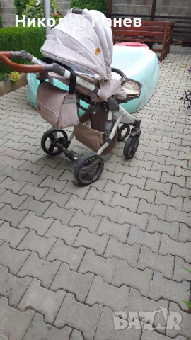 Продавам бебешка количка Lorelli Rimini 2в1 – Бежова (втора употреба), снимка 2 - Детски колички - 51422062