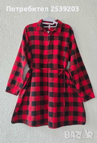 Дамска карирана рокля размер ХЛ-2ХЛ , снимка 5 - Рокли - 53697396